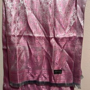 100% silk scarf pink and blue